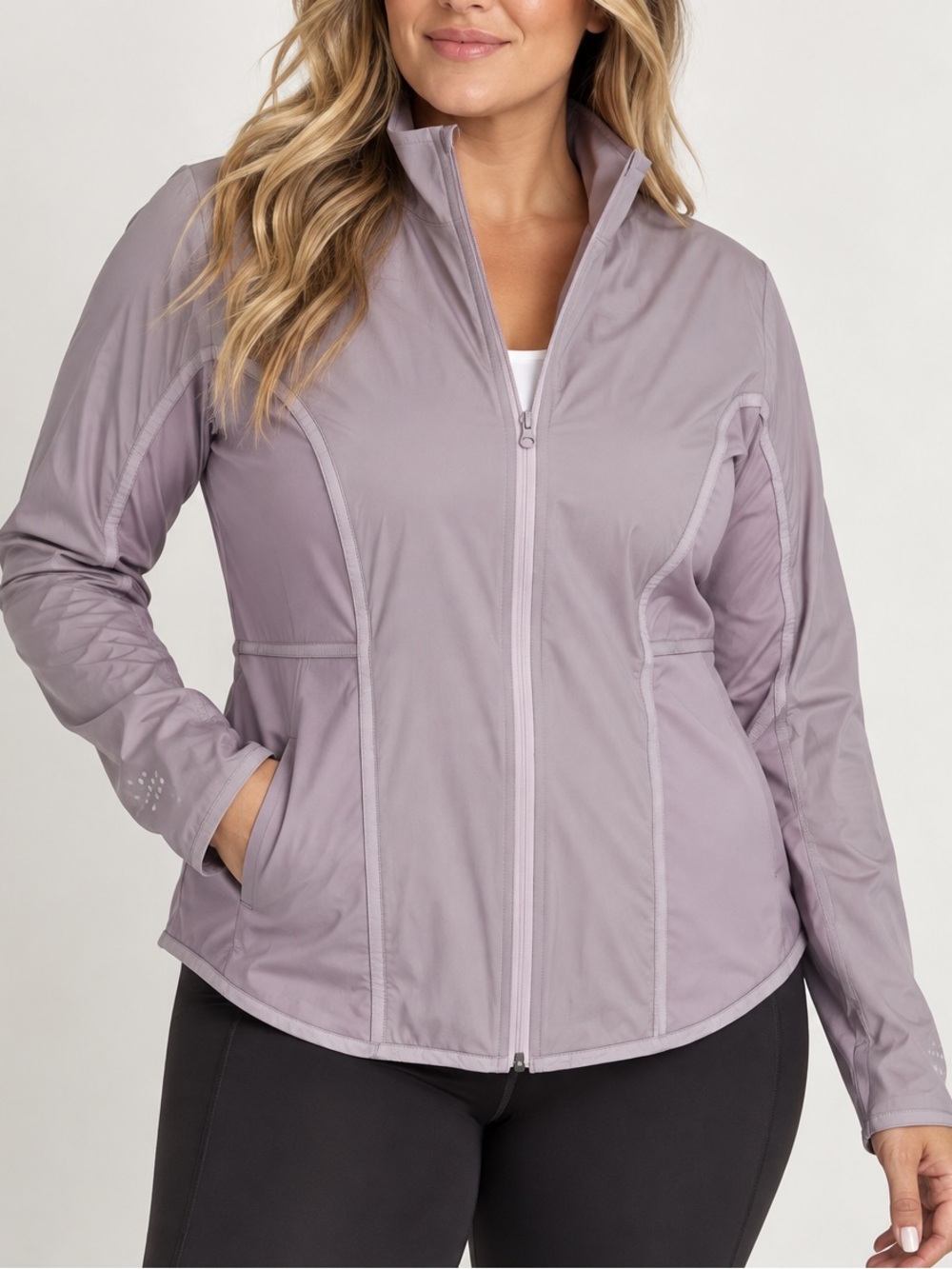 Nike Lavender Full Zip Running Jacket Lightweight Athletic Women XXL